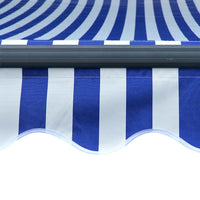 Tenda da Sole Retrattile Manuale con LED 300x250cm Blu e Bianco 3055220