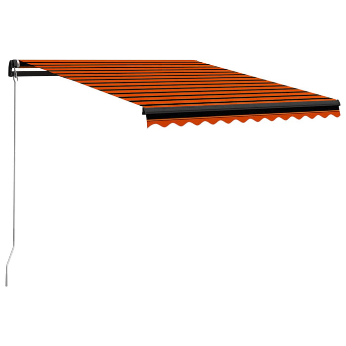Tenda da Sole Retrattile con LED 350x250 cm Arancione e Marrone 3055225