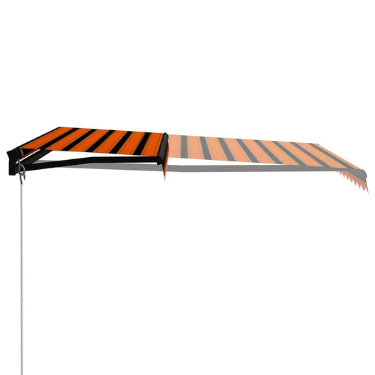 Tenda da Sole Retrattile con LED 350x250 cm Arancione e Marrone 3055225
