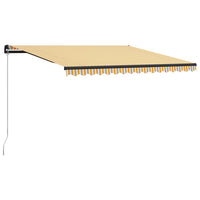 Tenda da Sole Retrattile Manuale e LED 400x300cm Gialla Bianca 3055227