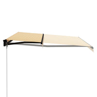Tenda da Sole Retrattile Manuale e LED 400x300cm Gialla Bianca 3055227