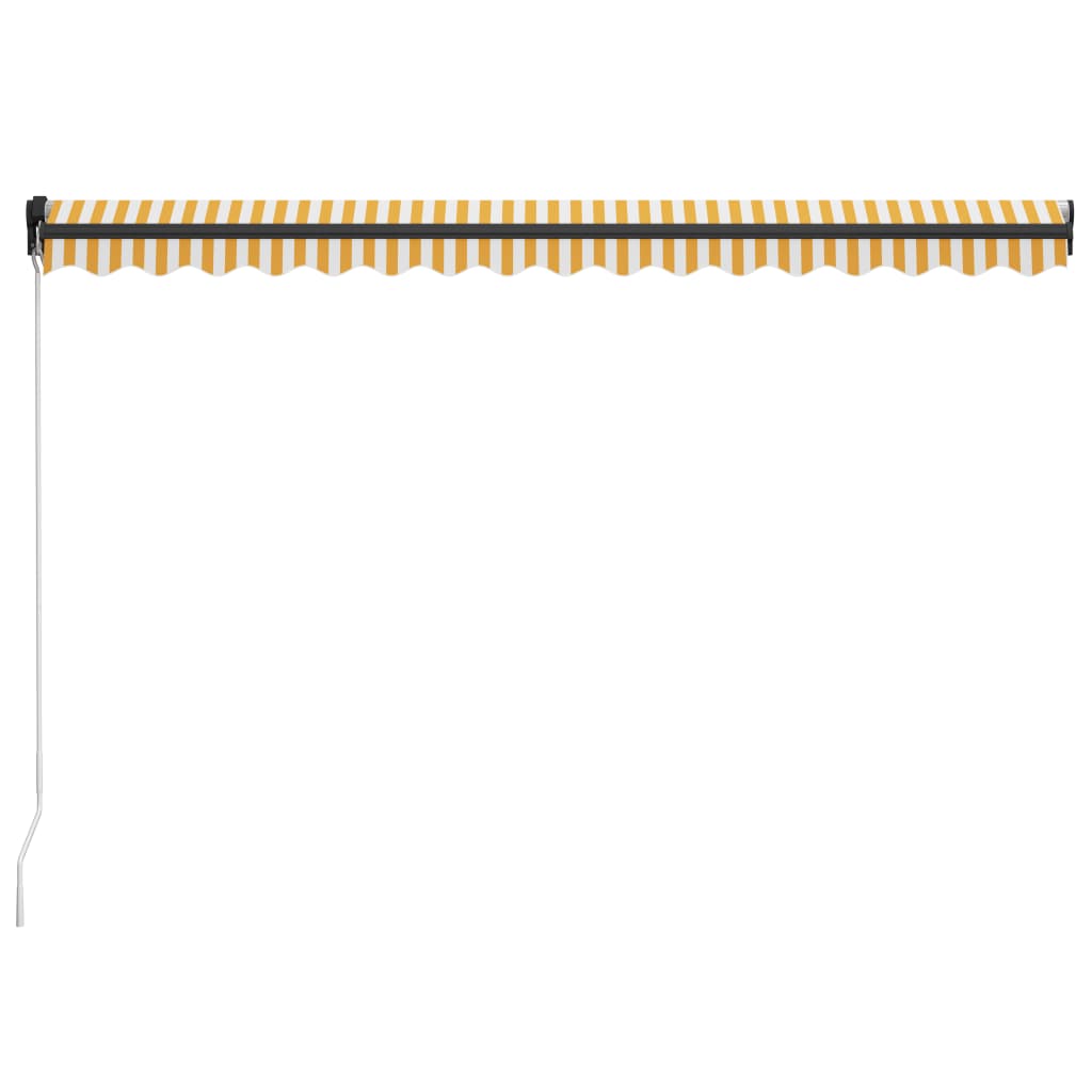 Tenda da Sole Retrattile Manuale e LED 400x300cm Gialla Bianca 3055227