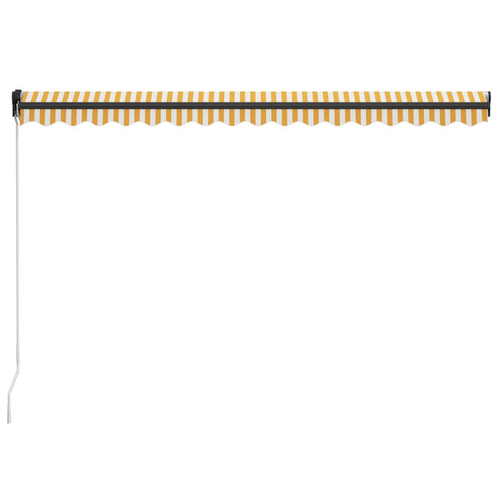 Tenda da Sole Retrattile Manuale e LED 400x300cm Gialla Bianca 3055227