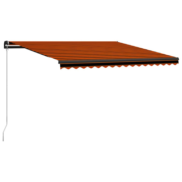 Tenda da Sole Retrattile Manuale LED 450x300 cm Arancio Marrone 3055231