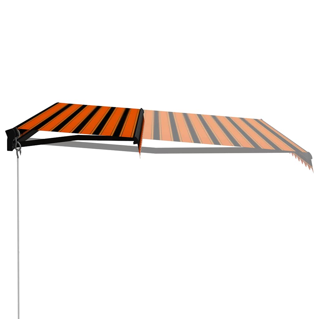 Tenda da Sole Retrattile Manuale LED 450x300 cm Arancio Marrone 3055231