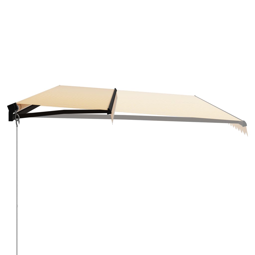 Tenda da Sole Retrattile Manuale e LED 600x300cm Gialla Bianca 3055236