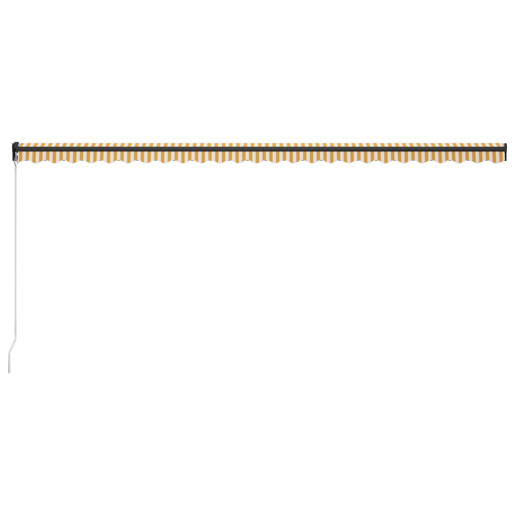 Tenda da Sole Retrattile Manuale e LED 600x300cm Gialla Bianca 3055236