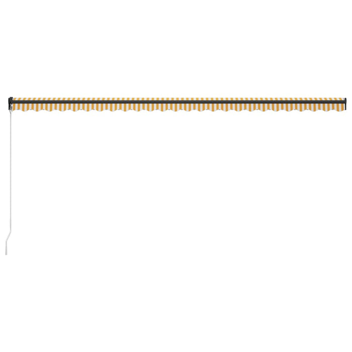Tenda da Sole Retrattile Manuale e LED 600x300cm Gialla Bianca 3055236