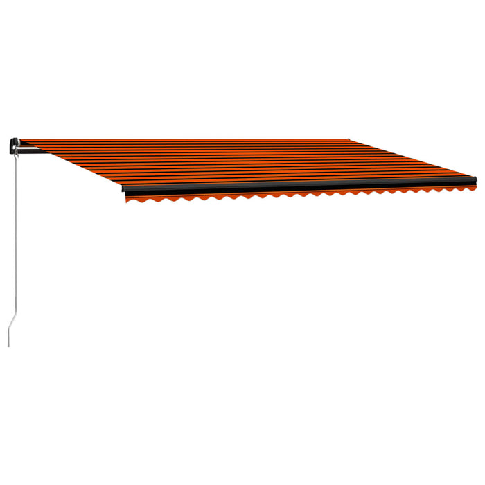 Tenda da Sole Retrattile Manuale LED 600x300 cm Arancio Marrone cod mxl 43626