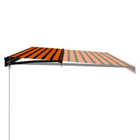 Tenda da Sole Retrattile Manuale LED 600x300 cm Arancio Marrone cod mxl 43626