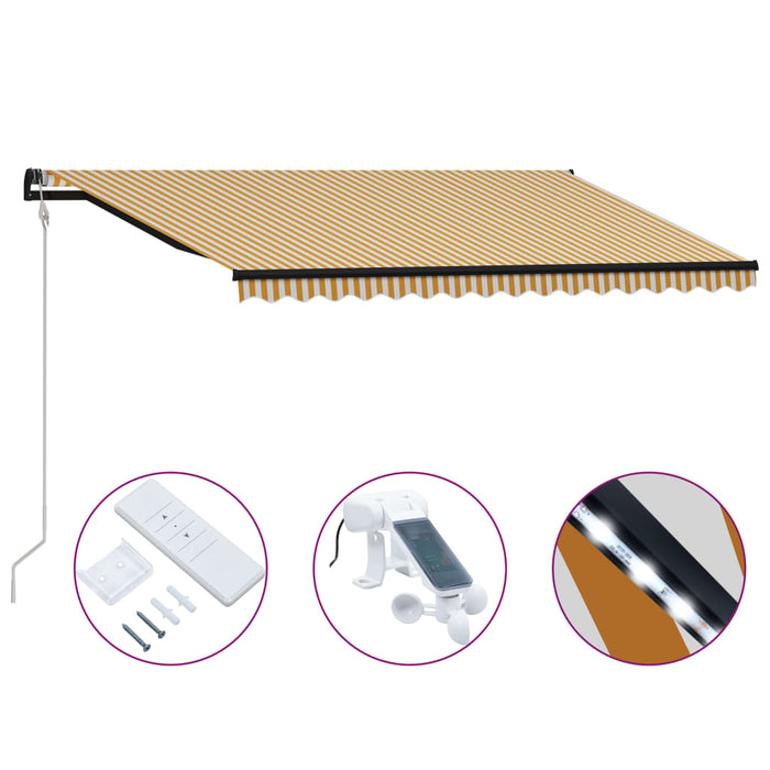 Tendada Sole Retrattile Sensore e LED 400x300 cm Giallo Biancocod mxl 120349