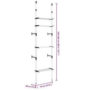 Sistema per Guardaroba Telescopico con Mensole in Alluminio 321106