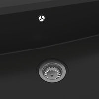 Lavello da cucina con foro troppo pieno Granito Nero 02_0002373