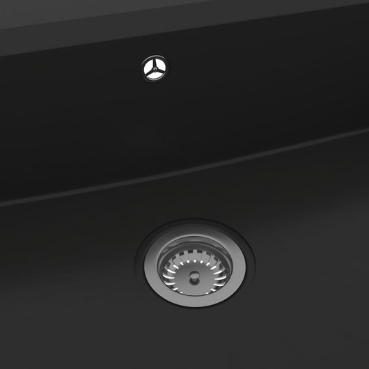 Lavello da cucina con foro troppo pieno Granito Nero 02_0002373