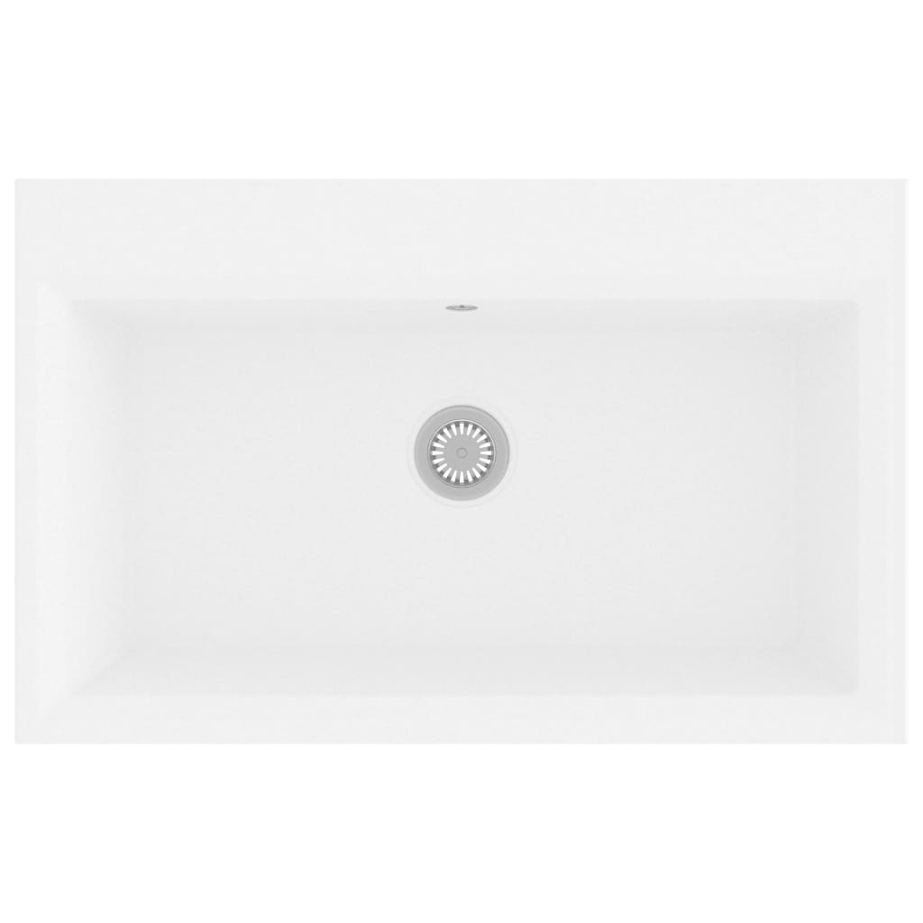 Lavello da cucina con foro troppo pieno Granito Bianco 02_0002376