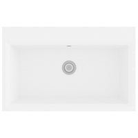 Lavello da cucina con foro troppo pieno Granito Bianco 02_0002376