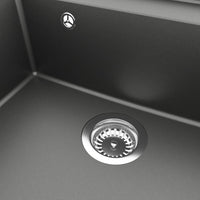 Lavello da cucina con foro troppo pieno 53 x 50 cm granito grigio 02_0002382