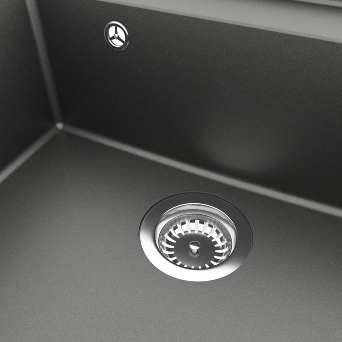 Lavello da cucina con foro troppo pieno 53 x 50 cm granito grigio 02_0002382