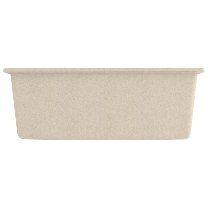 Lavello da cucina con foro troppo pieno in granito beige 02_0004371