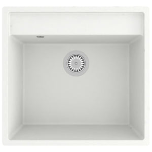 Lavello da Cucina con Foro Troppopieno Bianco in Granito 147064