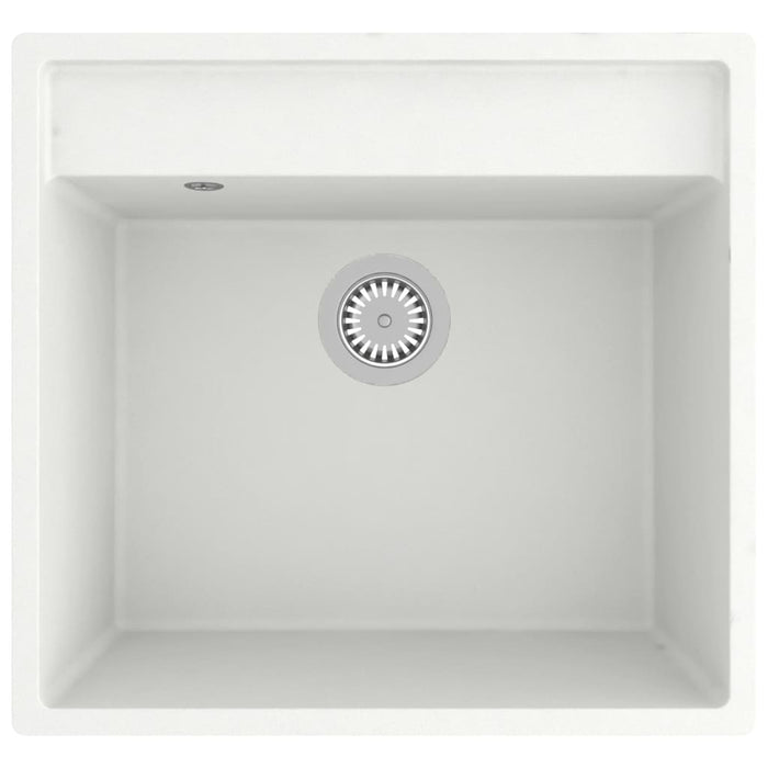 Lavello da cucina con foro troppo pieno 53 x 50 cm granito bianco 02_0002384