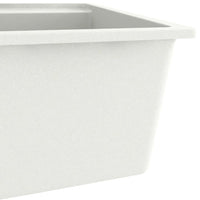 Lavello da Cucina con Foro Troppopieno Bianco in Granito cod mxl 51570