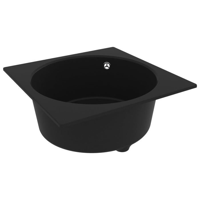 Lavello cucina con foro troppo pieno 48 x 48 cm granito nero 02_0002385