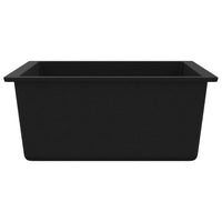 Lavello da Cucina con Foro Troppopieno Nero in Granito cod mxl 43425