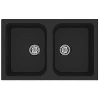 Lavello da cucina in granito nero 760x480x184 mm - 147081