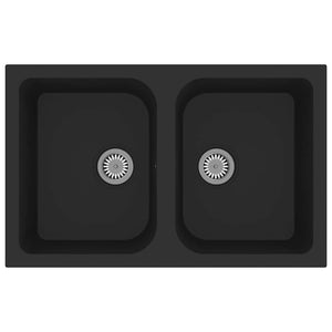 Lavello da cucina in granito nero 760x480x184 mm - 147081