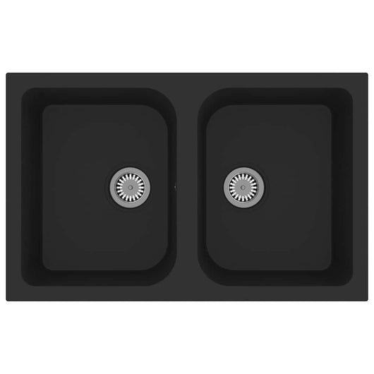 Lavello da cucina in granito nero 760x480x184 mm - 147081