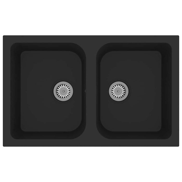 Lavello da cucina in granito nero 760x480x184 mm - 147081