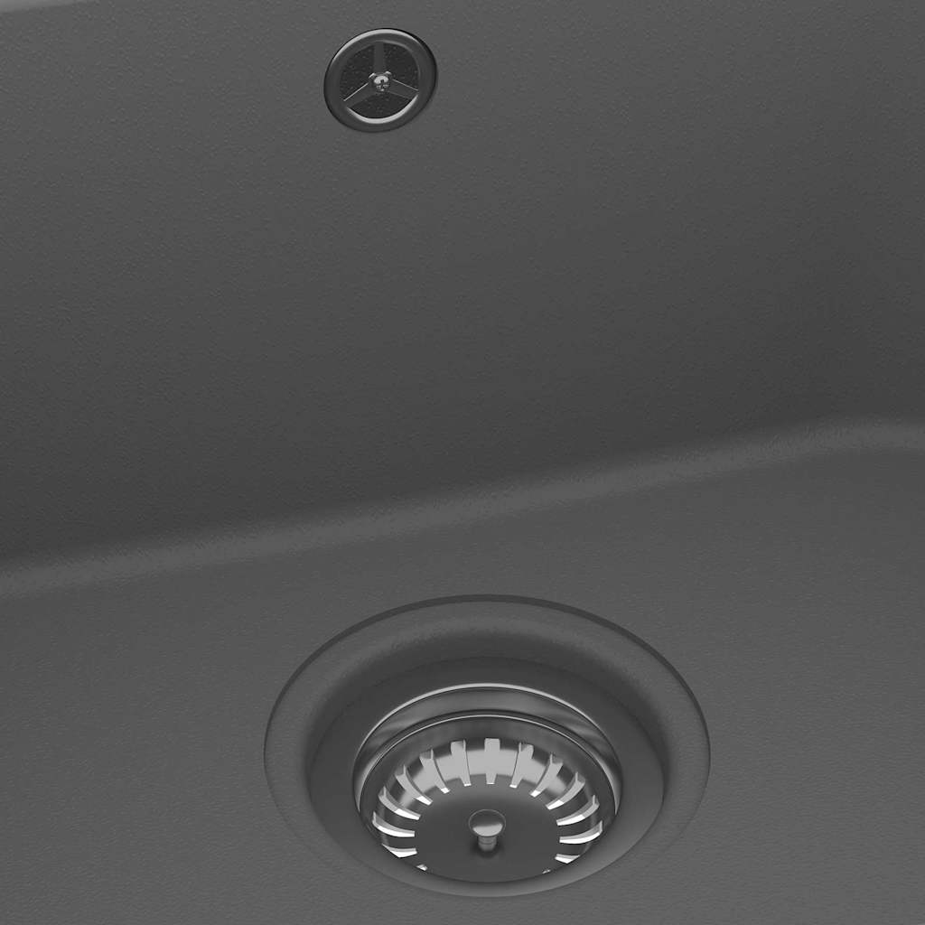 Lavello da cucina  grigio 760x480x184 mm granito 147082