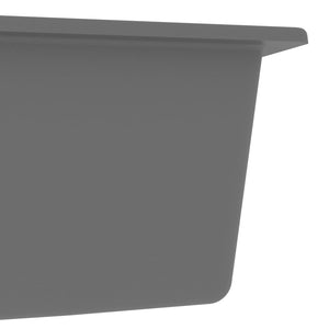 Lavello cucina e due vasche foro troppopieno 58 x 44 cm granito grigio 02_0004381