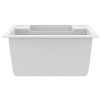 Lavello da Cucina Doppio con Foro Troppopieno Bianco in Granito cod mxl 54314