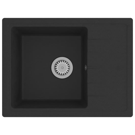 Lavello da cucina con foro troppo pieno 58 x 44 cm granito nero 02_0004360