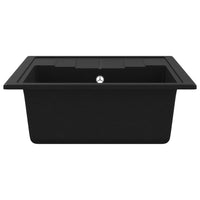 Lavello da Cucina con Foro Troppopieno Ovale Nero in Granito cod mxl 51181