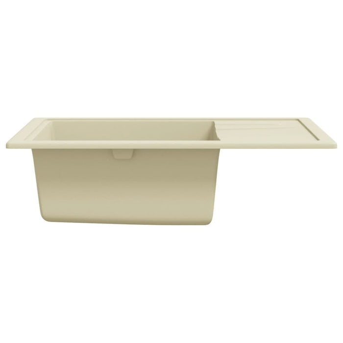 Lavello da Cucina con Foro Troppopieno Ovale Beige in Granito 147103
