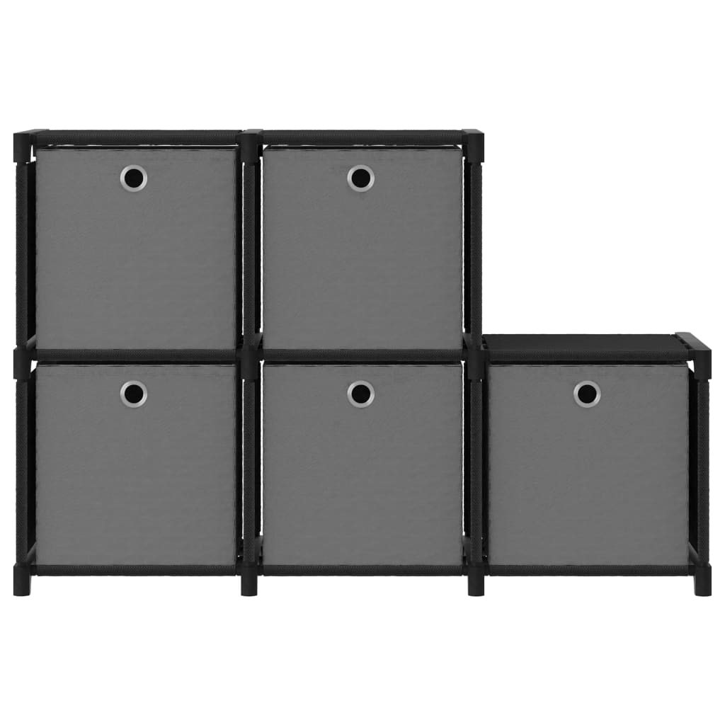 Mobile con 5 Scatole a Cubo Nero 103x30x72,5 cm in Tessuto 322603