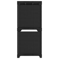 Mensola con 6 Vani a Cubo Nera 103x30x72,5 cm in Tessuto