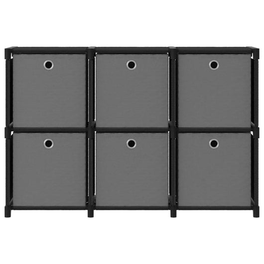 Mobile con 6 Scatole a Cubo Nero 103x30x72,5 cm in Tessutocod mxl 103624