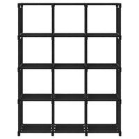 Mensola con 12 Vani a Cubo Nera 103x30x141 cm in Tessuto cod mxl 10329