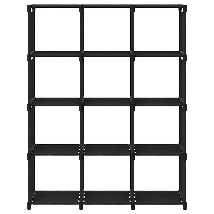 Mensola con 12 Vani a Cubo Nera 103x30x141 cm in Tessuto cod mxl 10329