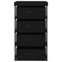 Armadietto con 4 Cestini in Tessuto Nero cod mxl 53840