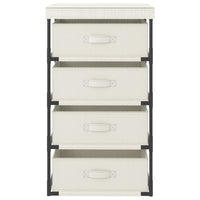 Armadietto con 4 Cestini in Tessuto in Acciaio Crema cod mxl 49423