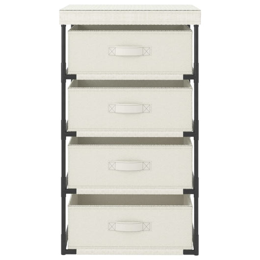 Armadietto con 4 Cestini in Tessuto in Acciaio Crema cod mxl 49423