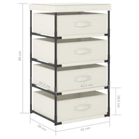 Armadietto con 4 Cestini in Tessuto in Acciaio Crema cod mxl 49423