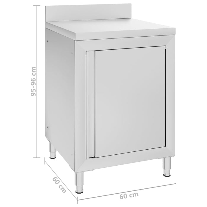 Tavolo da lavoro commerciale con mobiletto 60 x 60 x 96 cm acciaio inox 02_0001903