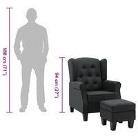 Poltrona con Poggiapiedi Grigio Scuro in Tessuto 320152