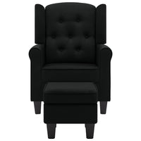 Poltrona con Poggiapiedi Nera in Tessuto 320153